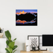 Fitz Roy-groep weerspiegeld in gletsjermeren Poster (Thuiskantoor)
