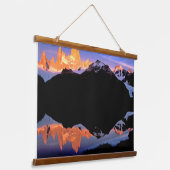 Fitz Roy Group Reflecteerde in Glacial Lakes Hangend Wandkleed (Gebogen)