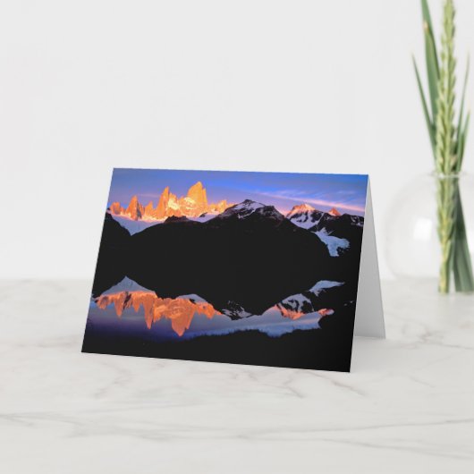 Fitz Roy Group Reflecteerde in Glacial Lakes Kaart (Voorkant)