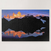 Fitz Roy Group Reflecteerde in Glacial Lakes Legpuzzel (Horizontaal)