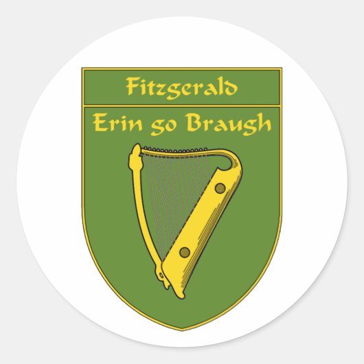 Fitzgerald 1798 Vlag Schild Ronde Sticker (Voorkant)