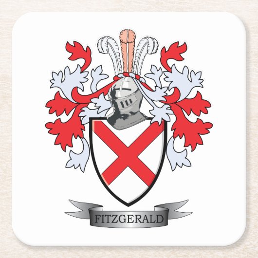 Fitzgerald Coat of Arms Kartonnen Onderzetters (Voorkant)