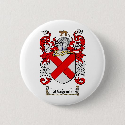 FITZGERALD FAMILIE CREST - FITZGERALD KAT VAN WAPE RONDE BUTTON 5,7 CM (Voorkant)