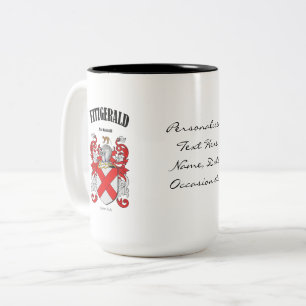Fitzgerald Family Crest, Vertaling & Betekenis Tweekleurige Koffiemok