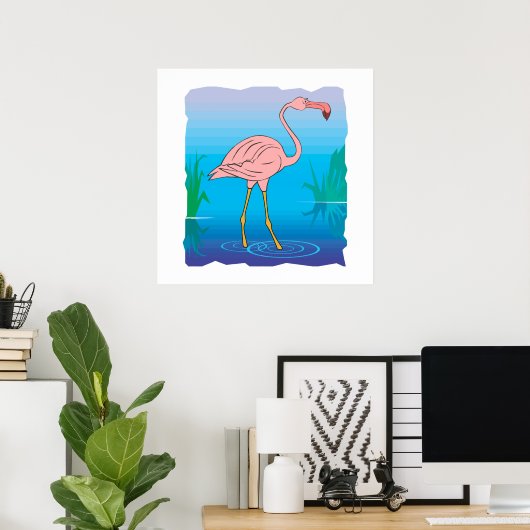 Fitzgerald Flamingo Poster (Thuiskantoor)