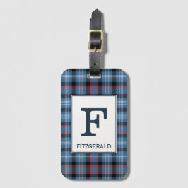 Fitzgerald Tartan Blauw Plaid Patroon Bagagelabel