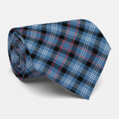 Fitzgerald Tartan Blue en Black Pset Stropdas (Opgerold)