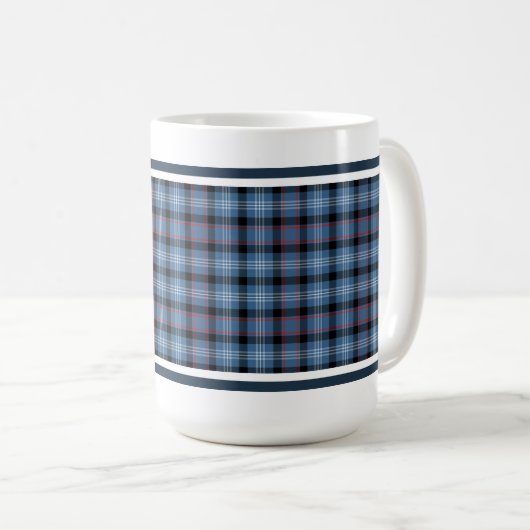 Fitzgerald Tartan Pattern Blue Irish Pset Koffiemok (Voorkant rechts)