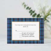 Fitzgerald Tartan Pset Wedding RSVP Kaart (Staand voorkant)