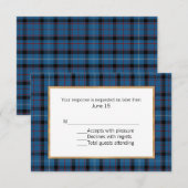 Fitzgerald Tartan Pset Wedding RSVP Kaart (Voorkant / Achterkant)