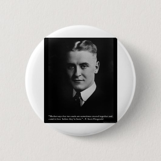 Fitzgerald "Two Souls" & Quote T-shirts & Cadeaus Ronde Button 5,7 Cm (Voorkant)