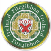 Fitzgibbon Shield & Keltisch Kruis gepersonaliseer Sticker (Voorkant)