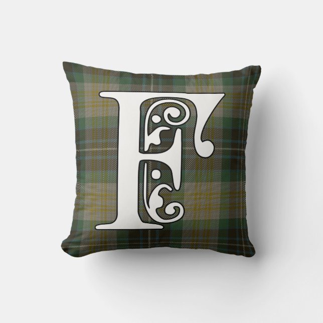 Fitzpatrick Clan Tartan Monogram Kussen (Voorkant)