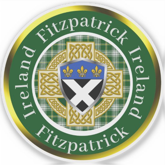 Fitzpatrick Shield & Celtic Cross gepersonaliseerd Sticker (Voorkant)