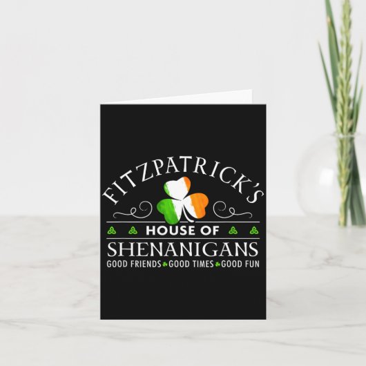 Fitzpatrick Shirt House Of Shenanigans St Patricks Kaart (Voorkant)