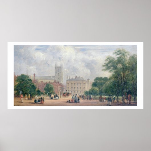 Fitzroy Square, Londen (olie op het paneel) Poster (Voorkant)