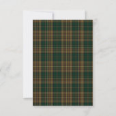 Fitzsimmons Tartan Pset Wedding RSVP Kaart (Achterkant)