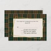 Fitzsimmons Tartan Pset Wedding RSVP Kaart (Voorkant / Achterkant)