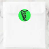 FitzSticker "F Harp" Ontwerp Ronde Sticker (Tas)