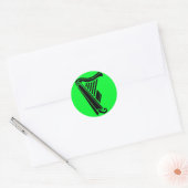 FitzSticker "F Harp" Ontwerp Ronde Sticker (Envelop)