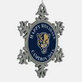 FIU Panter Head Tin Sneeuwvlok Ornament (Links)