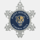 FIU Panter Head Tin Sneeuwvlok Ornament (Voorkant)