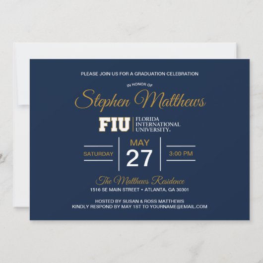 FIU Panthers Afstuderen Kaart (Achterkant)