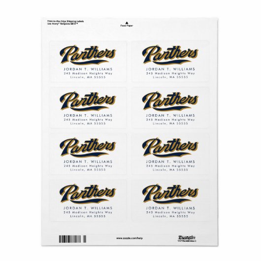 FIU Panthers Script Etiket (Full Sheet)