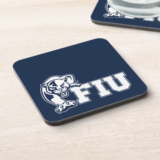 FIU Panthers - White Logo Bier Onderzetter (Linkerzijde)