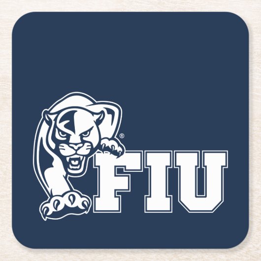 FIU Panthers - White Logo Kartonnen Onderzetters (Voorkant)