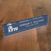 FIU Panthers - White Logo Naambordje (Zijkant)