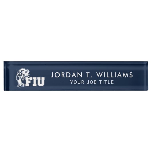FIU Panthers - White Logo Naambordje (Voorkant)