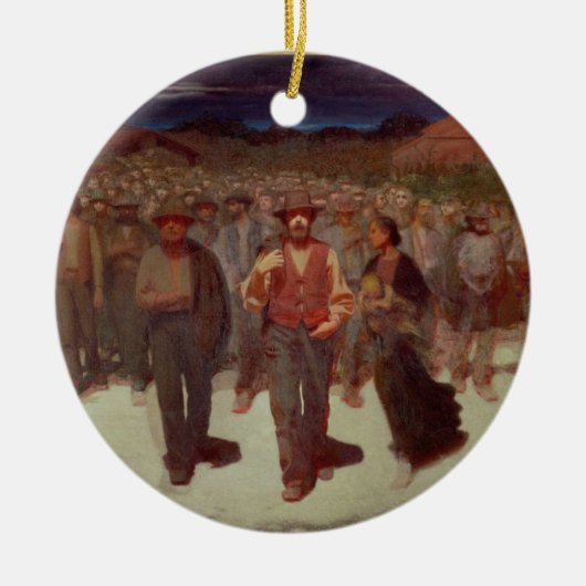 Fiumana (The Human Tide) 1895-96 (olie op doek) Keramisch Ornament (Voorkant)