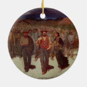 Fiumana (The Human Tide) 1895-96 (olie op doek) Keramisch Ornament (Achterkant)