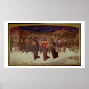 Fiumana (The Human Tide) 1895-96 (olie op doek) Poster