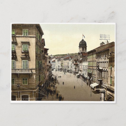 Fiume, Corso, Kroatië, Oostenrijks-Hongaarse klass Briefkaart (Voorkant)