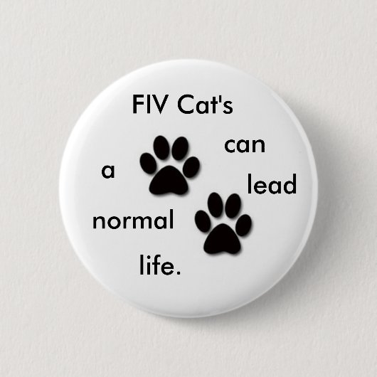 FIV Cat's badge Ronde Button 5,7 Cm (Voorkant)