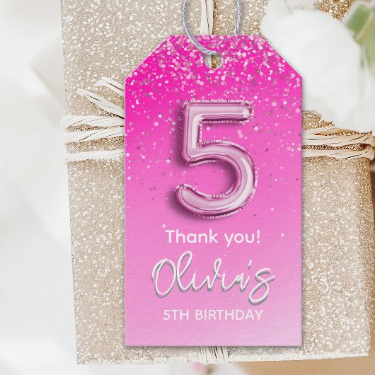 Five and Fabulous Pink Birthday Theme" Cadeaulabel