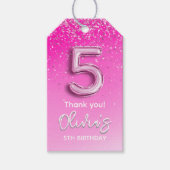 Five and Fabulous Pink Birthday Theme" Cadeaulabel (Voorkant)