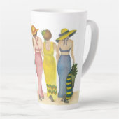 Five Beach Babe Friends op een hoge 17" Latte Mok (Rechterhoek)