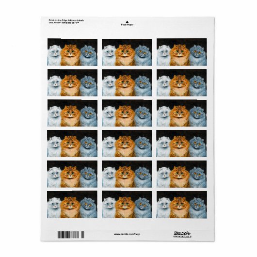 Five Cats by Louis Wain Etiket (Full Sheet)