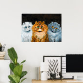 Five Cats by Louis Wain Poster (Thuiskantoor)