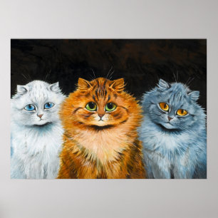 Five Cats by Louis Wain Poster