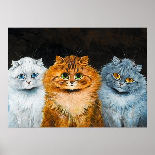Five Cats by Louis Wain Poster (Voorkant)