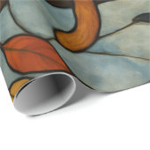 Five Cats on a Tree Branch Stained Glass Style Cadeaupapier (Rol Hoek)