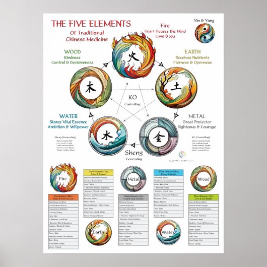 Five Elements Characteristics TCM Poster (Voorkant)
