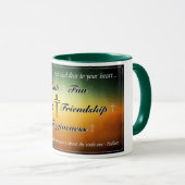 'Five F's' Green 11oz Coffee-Mok Mok (Voorkant rechts)