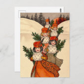 Five Girls With Furry Muffs - Florence Hardy Briefkaart (Voorkant / Achterkant)