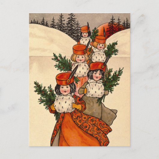 Five Girls With Furry Muffs - Florence Hardy Briefkaart (Voorkant)