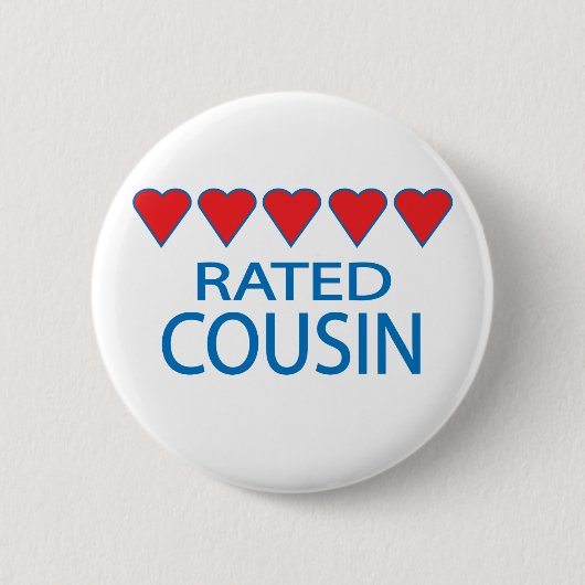 Five Heart Cousin Ronde Button 5,7 Cm (Voorkant)